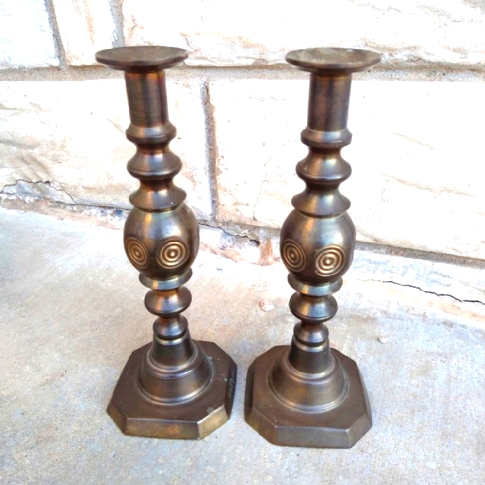 Vintage Brass Candle Sticks Holders
